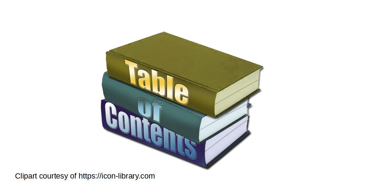 table of contents clipart