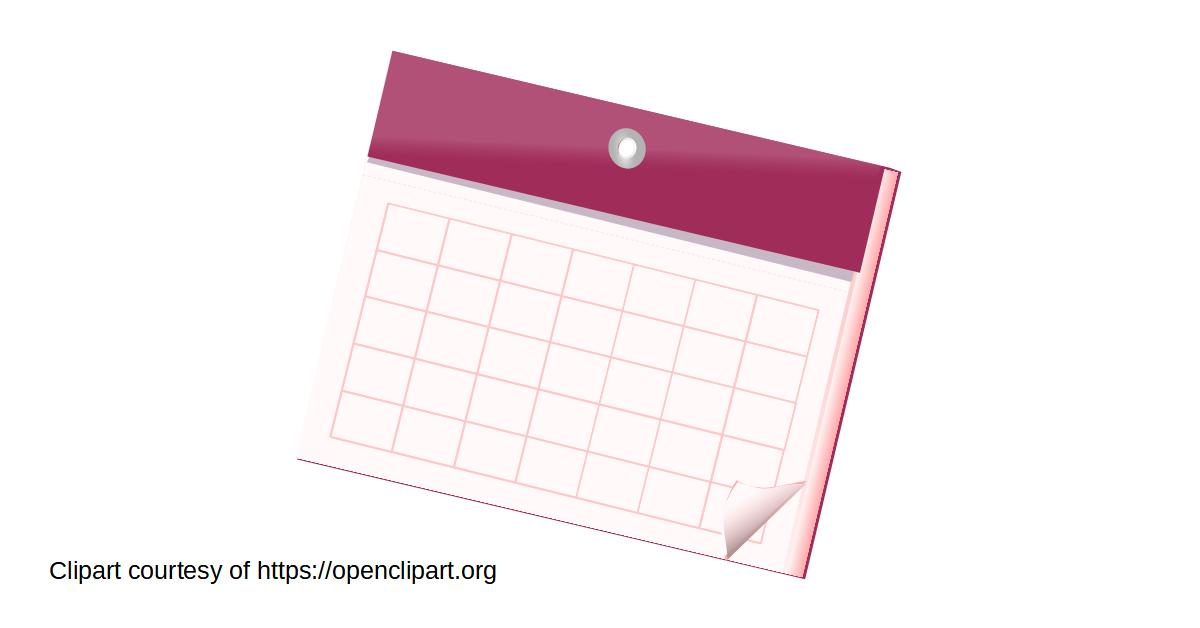 clipart depicting a blank calendar